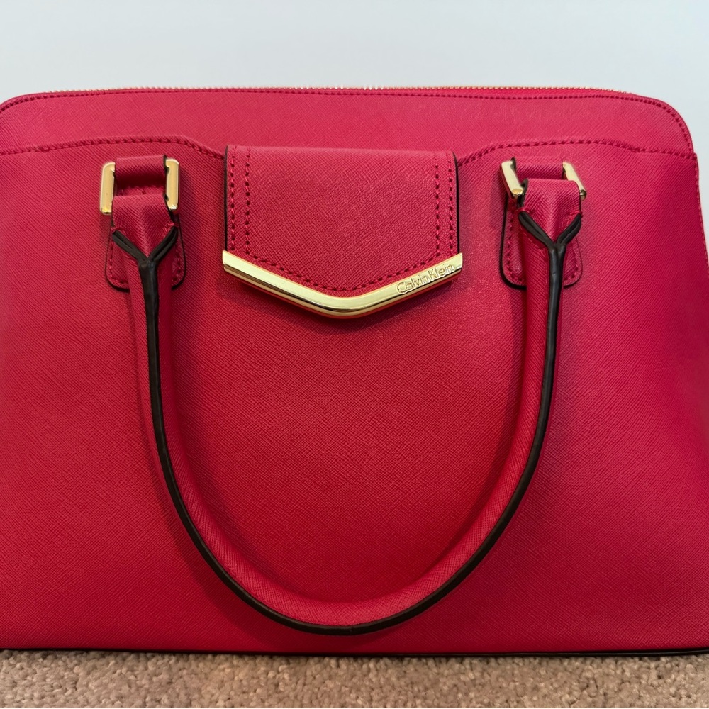 Calvin Klein Pink Satchel Structured Design
